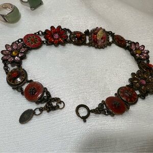 Vintage Floral Red Bracelet